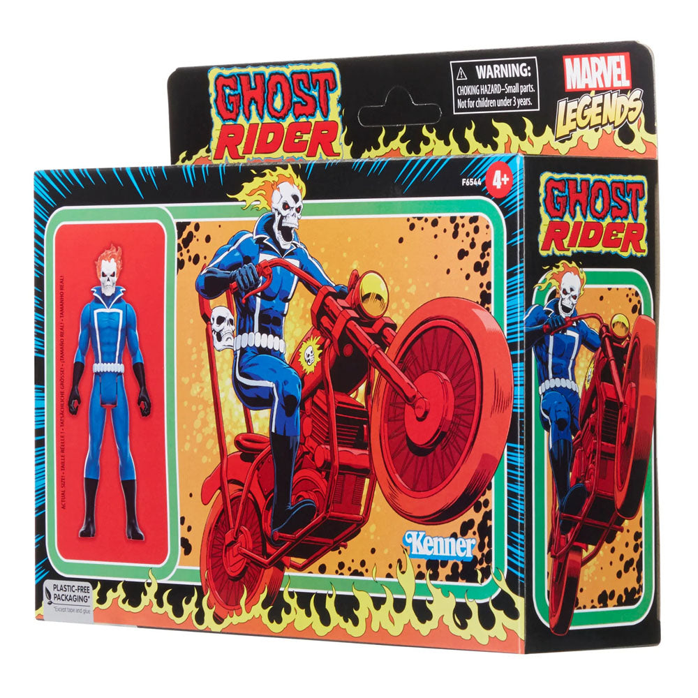 Marvel Legends Retro Collection Action Figure with Vehicle Ghost Rider 10 cm (Æsken er ødelagt)