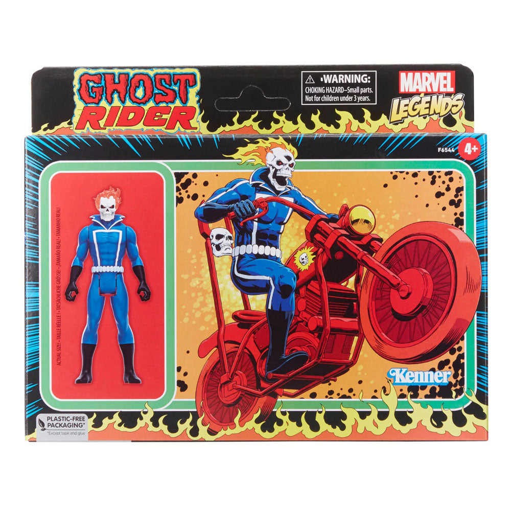 Marvel Legends Retro Collection Action Figure with Vehicle Ghost Rider 10 cm (Æsken er ødelagt)