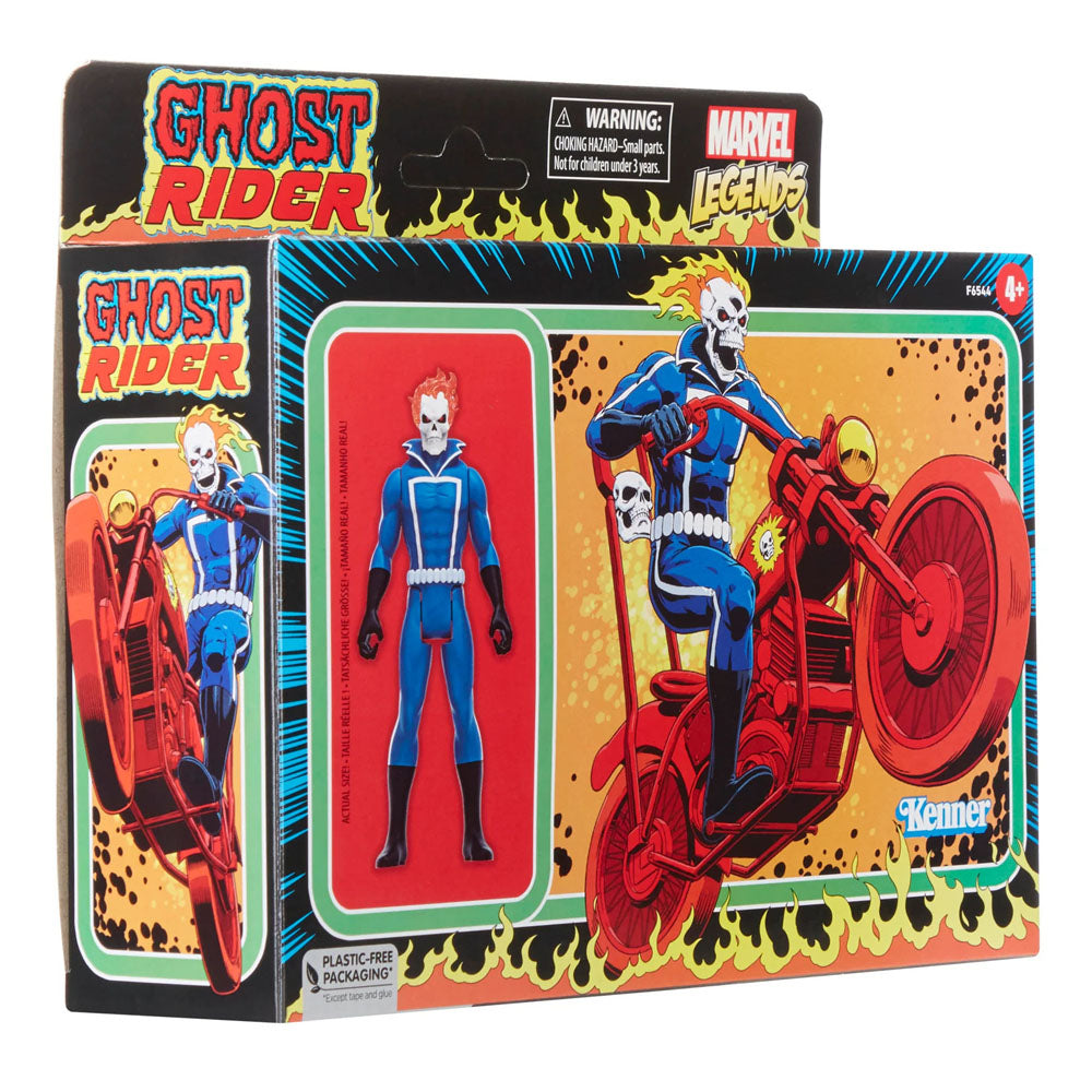 Marvel Legends Retro Collection Action Figure with Vehicle Ghost Rider 10 cm (Æsken er ødelagt)