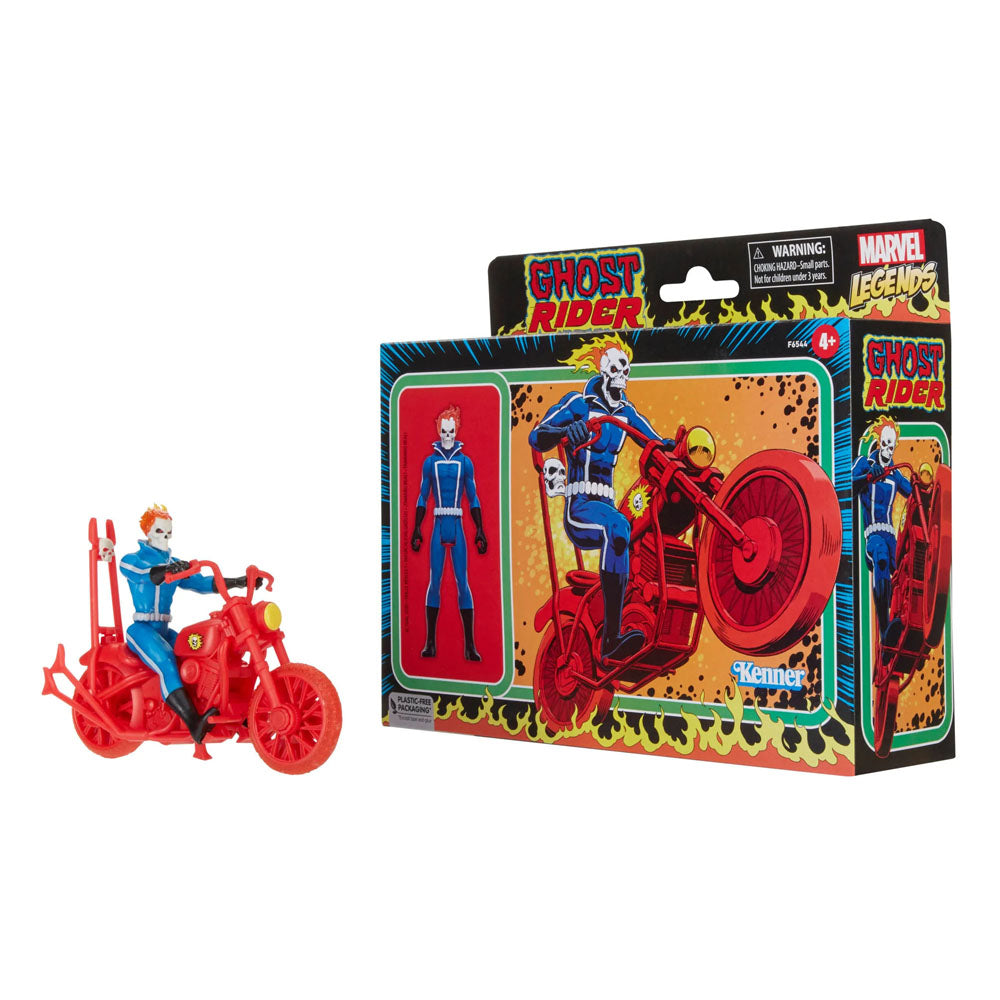 Marvel Legends Retro Collection Action Figure with Vehicle Ghost Rider 10 cm (Æsken er ødelagt)