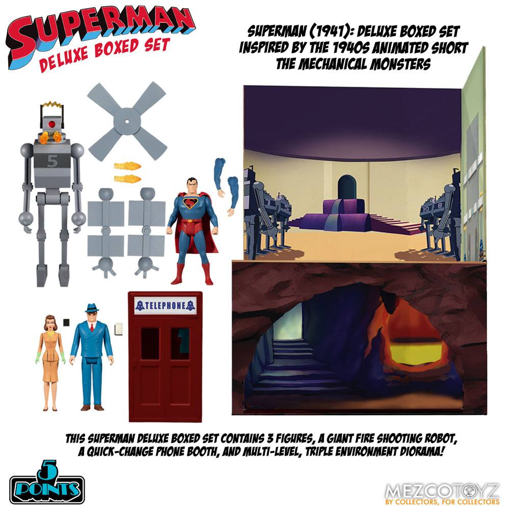 Superman The Mechanical Monsters (1941) 5 Points Actionfiguren Deluxe Box Set 10 cm