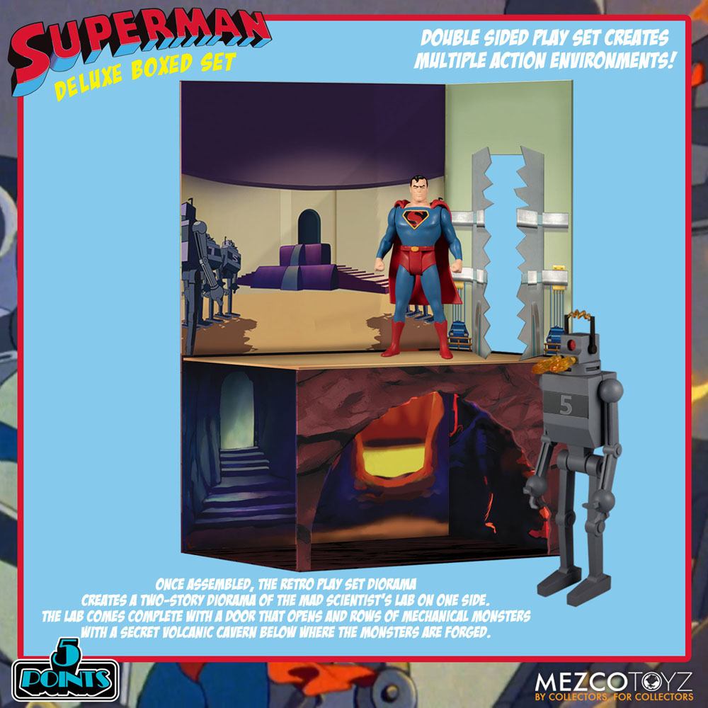Superman The Mechanical Monsters (1941) 5 Points Actionfiguren Deluxe Box Set 10 cm