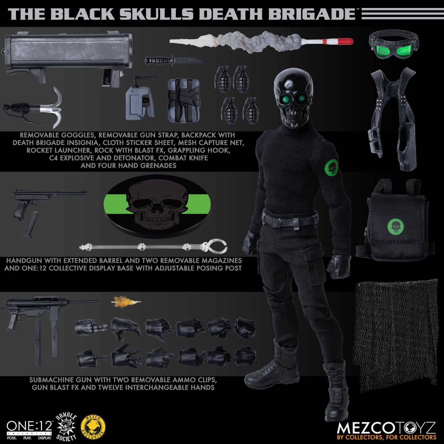 One:12 Black Skulls Death Brigade