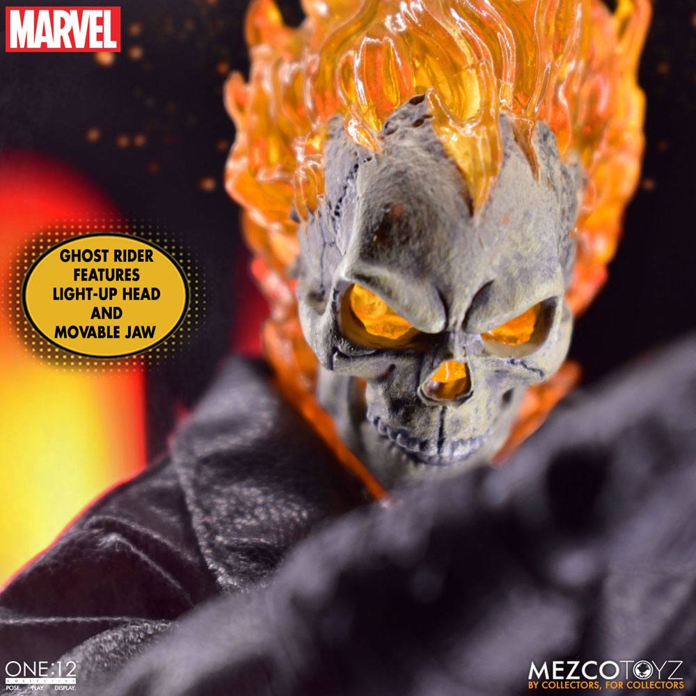 Ghost Rider Action Figure & Vehicle with Sound & Light Up 1/12 Ghost Rider & Hell Cycle