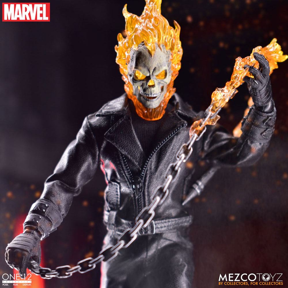 Ghost Rider Action Figure & Vehicle with Sound & Light Up 1/12 Ghost Rider & Hell Cycle