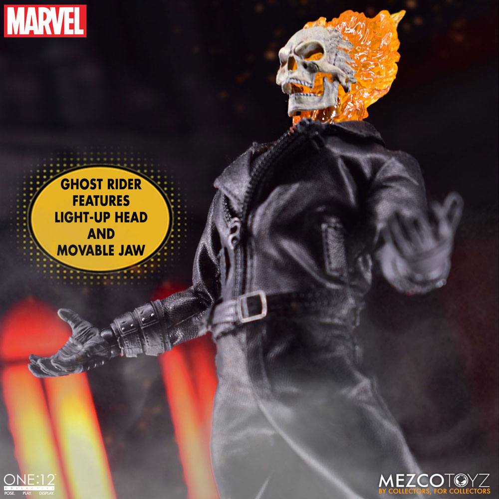 Ghost Rider Action Figure & Vehicle with Sound & Light Up 1/12 Ghost Rider & Hell Cycle