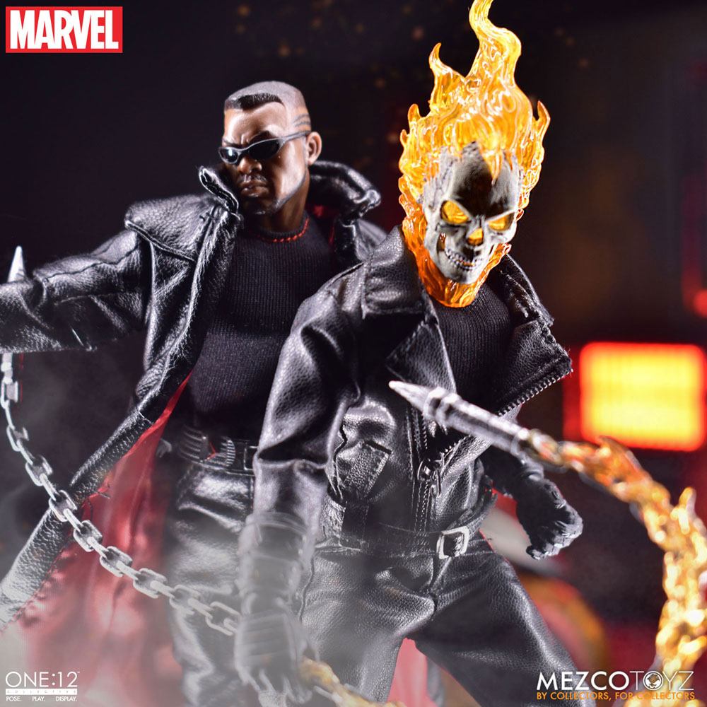 Ghost Rider Action Figure & Vehicle with Sound & Light Up 1/12 Ghost Rider & Hell Cycle