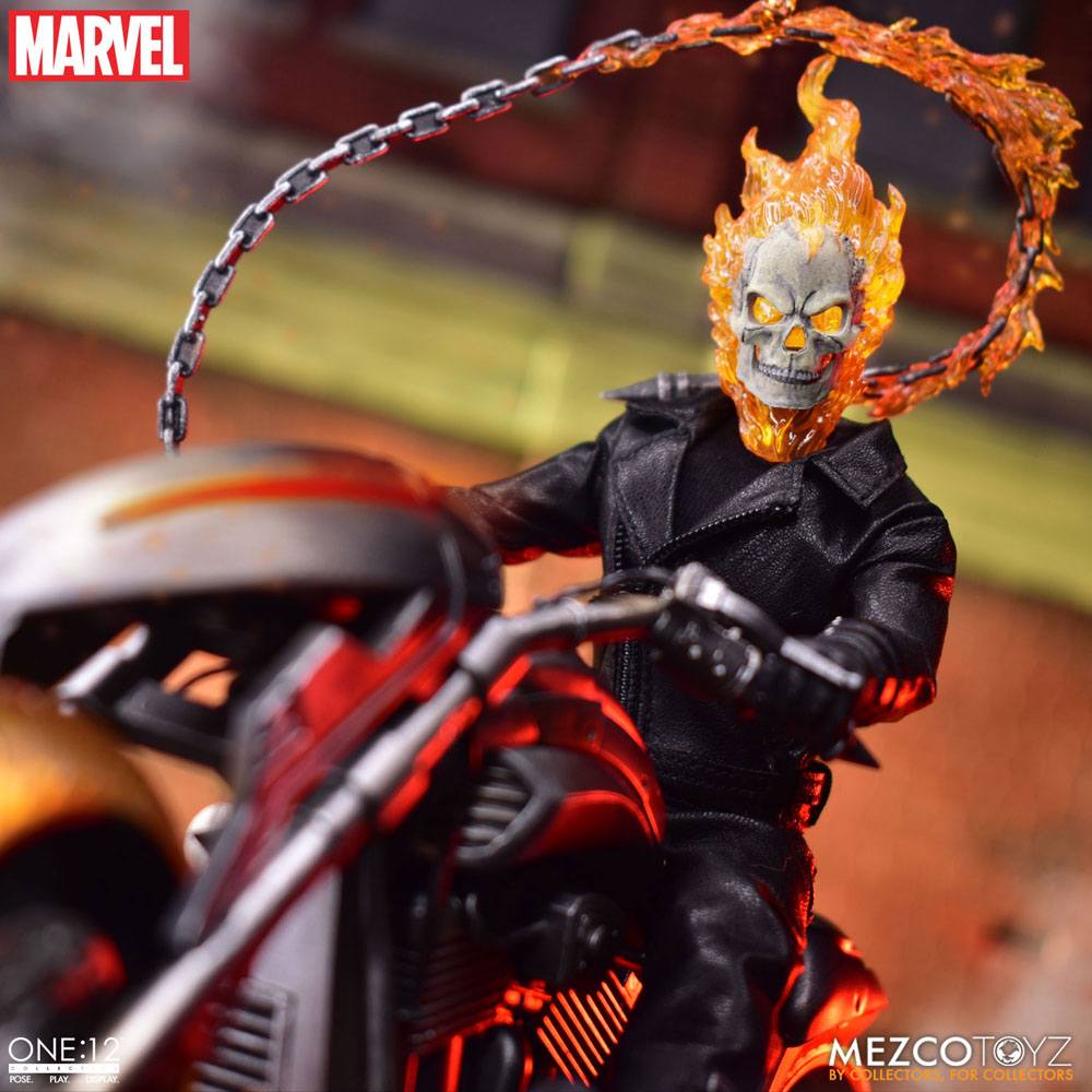 Ghost Rider Action Figure & Vehicle with Sound & Light Up 1/12 Ghost Rider & Hell Cycle