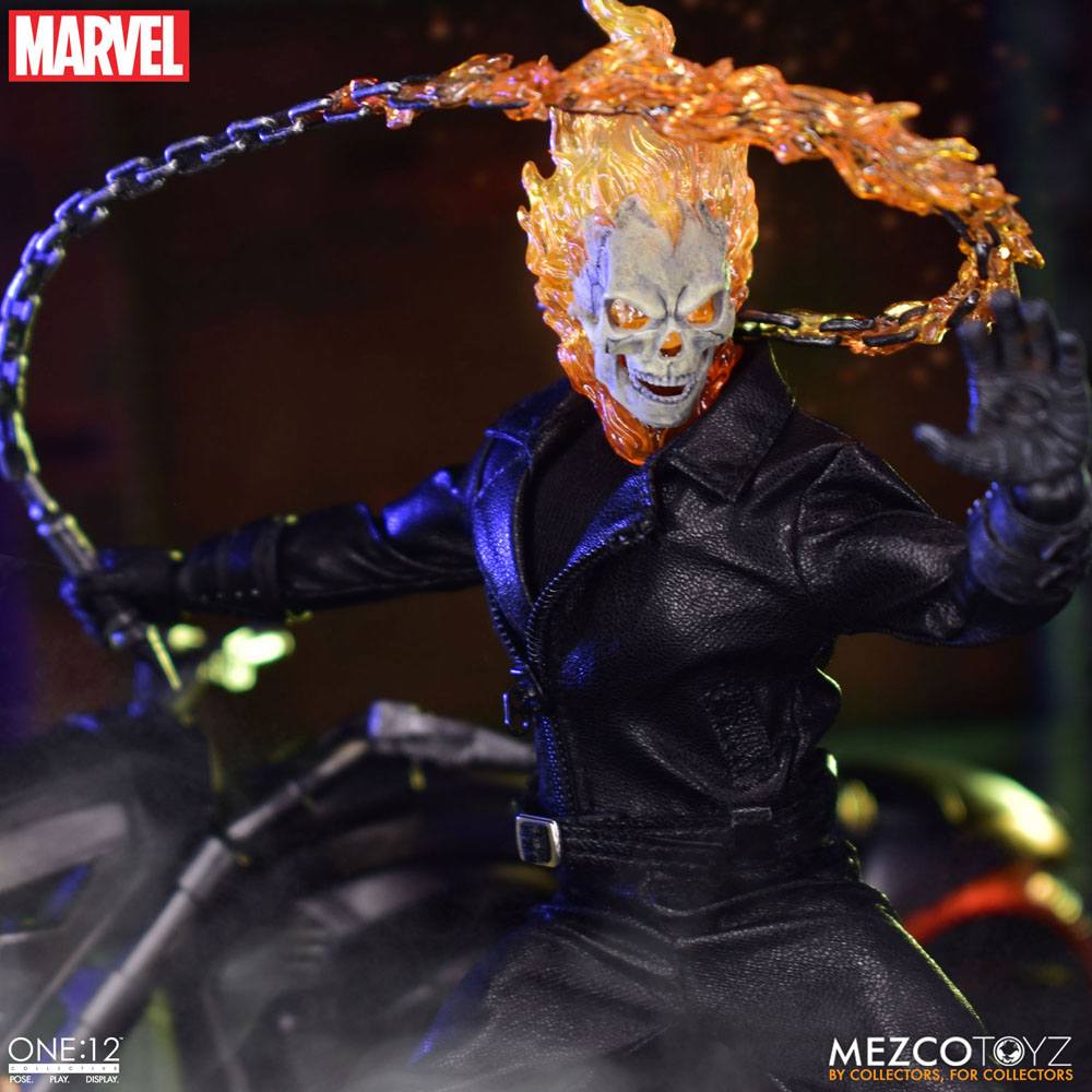 Ghost Rider Action Figure & Vehicle with Sound & Light Up 1/12 Ghost Rider & Hell Cycle