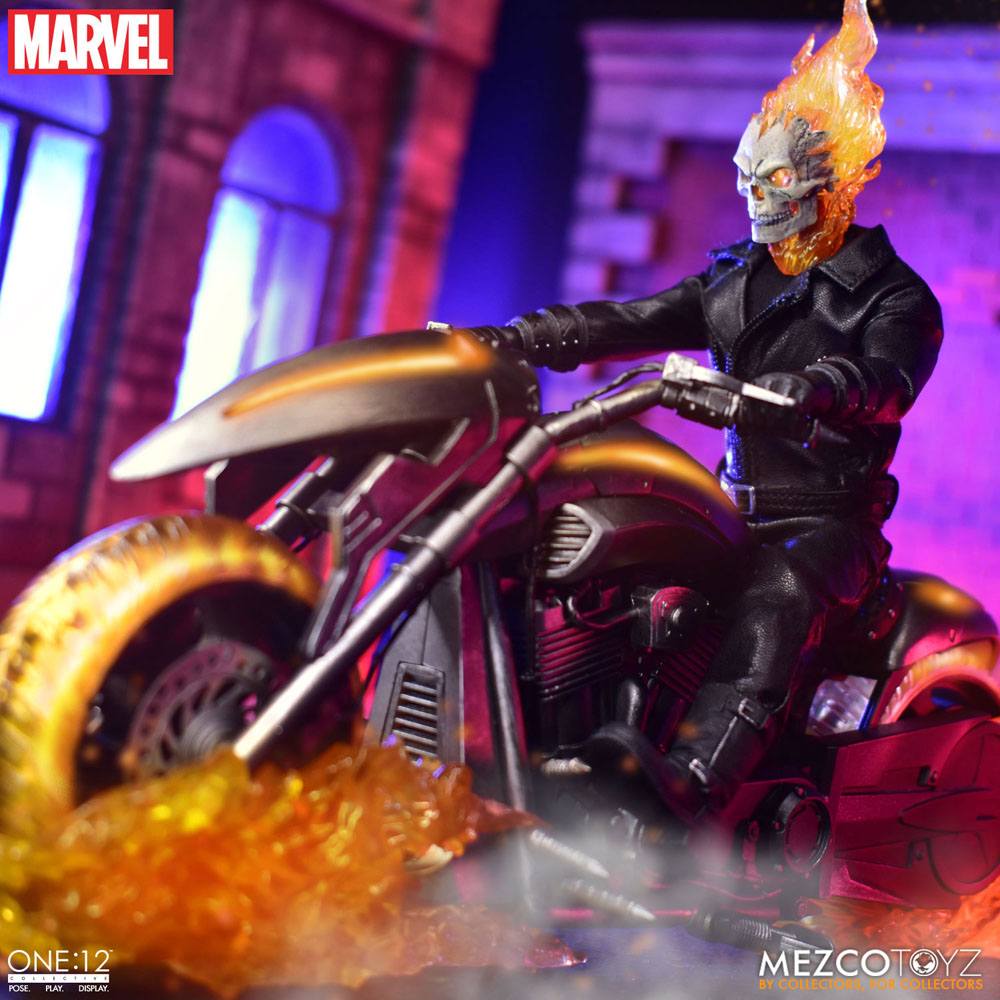 Ghost Rider Action Figure & Vehicle with Sound & Light Up 1/12 Ghost Rider & Hell Cycle