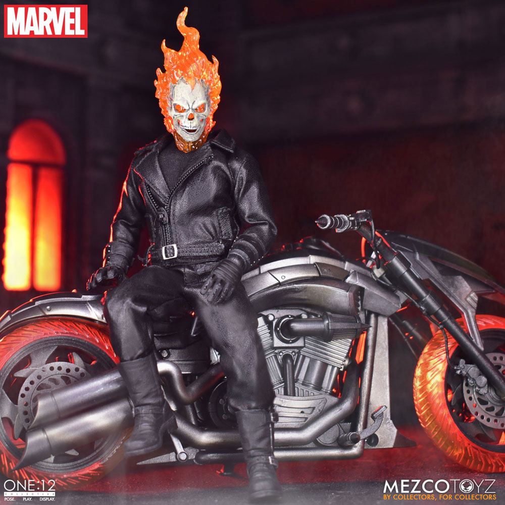 Ghost Rider Action Figure & Vehicle with Sound & Light Up 1/12 Ghost Rider & Hell Cycle