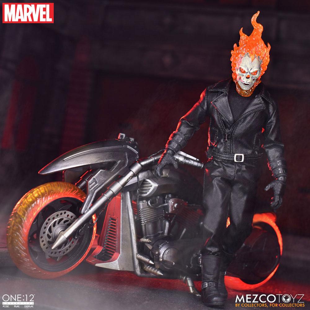 Ghost Rider Action Figure & Vehicle with Sound & Light Up 1/12 Ghost Rider & Hell Cycle